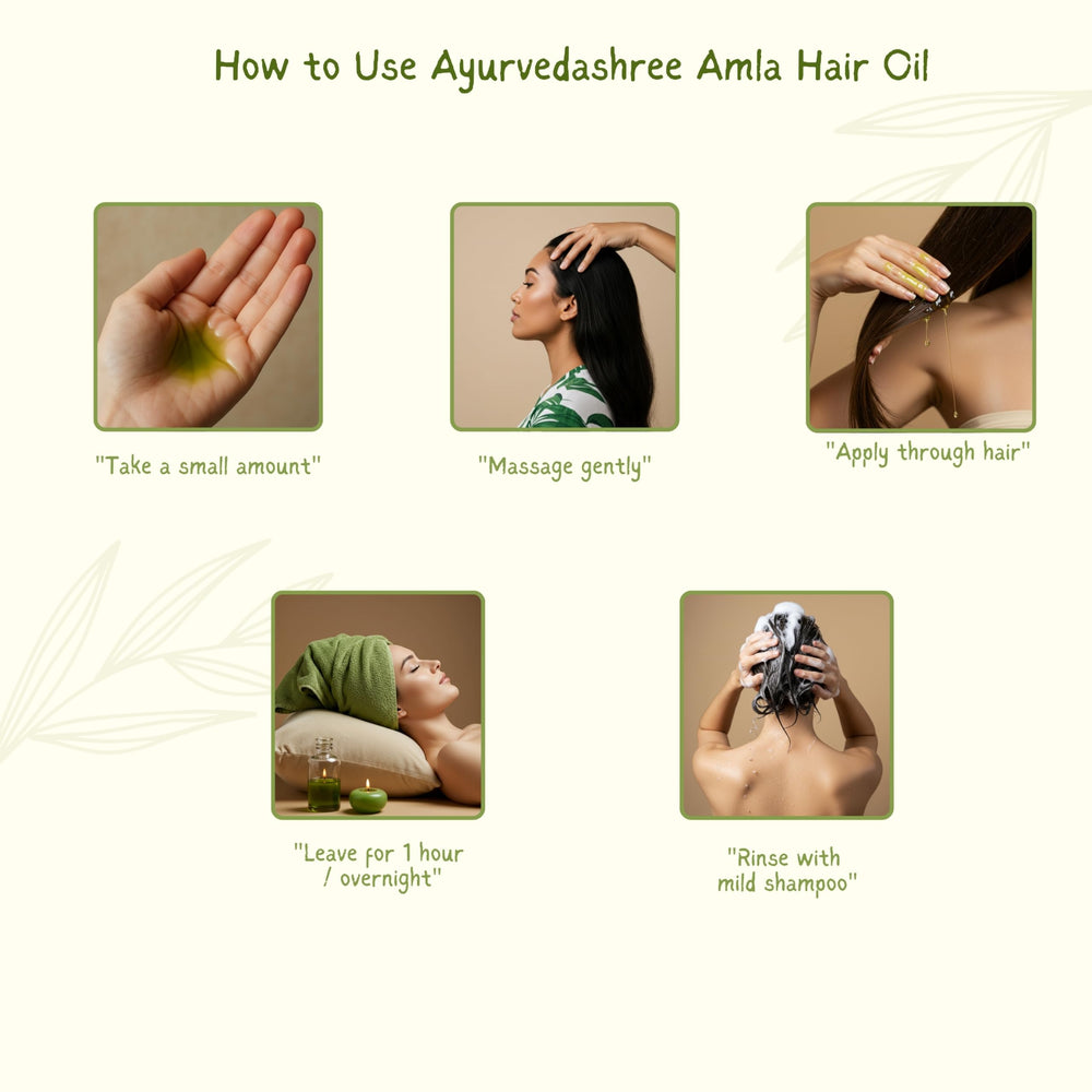AYURVEDASHREE Amla Oil on glossy hair indicates smoother strands