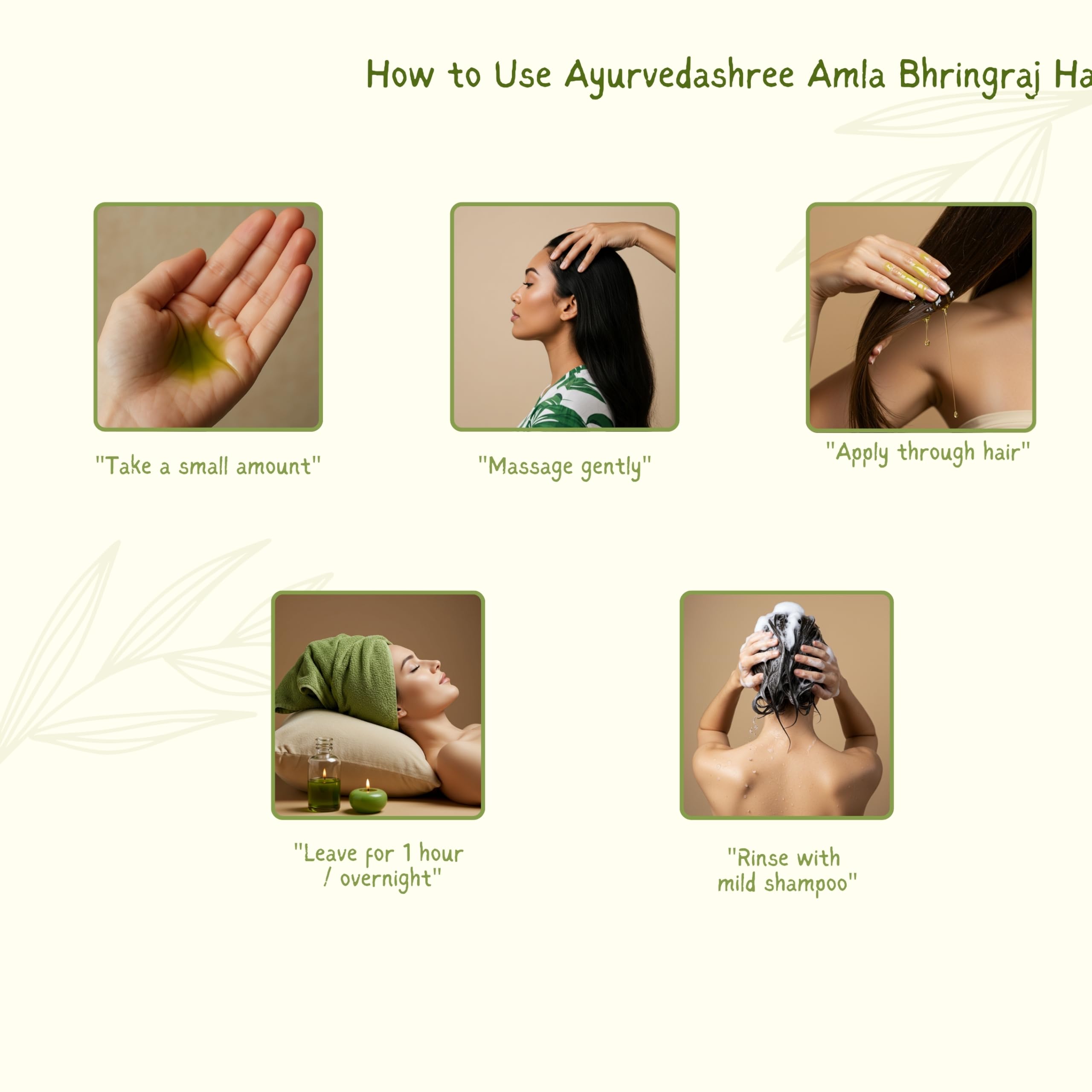 AYURVEDASHREE Hair Oil wooden bowl with traditional application.