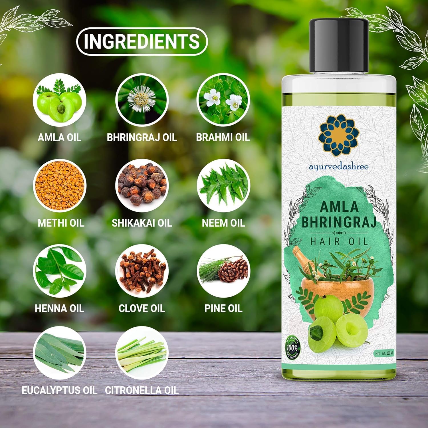 AYURVEDASHREE Hair Oil usage time reminder for overnight care.