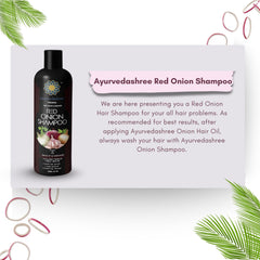 AYURVEDASHREE hibiscus ingredients close-up nourishes and conditions strands.