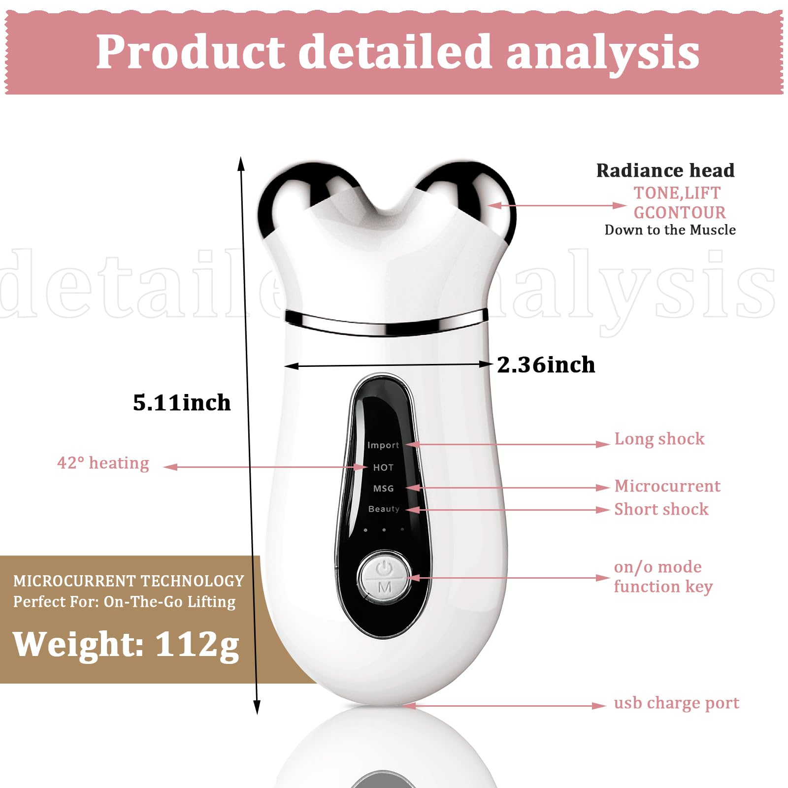 AYYHG Microcurrent Face Device forehead-sculpting use for added definition.