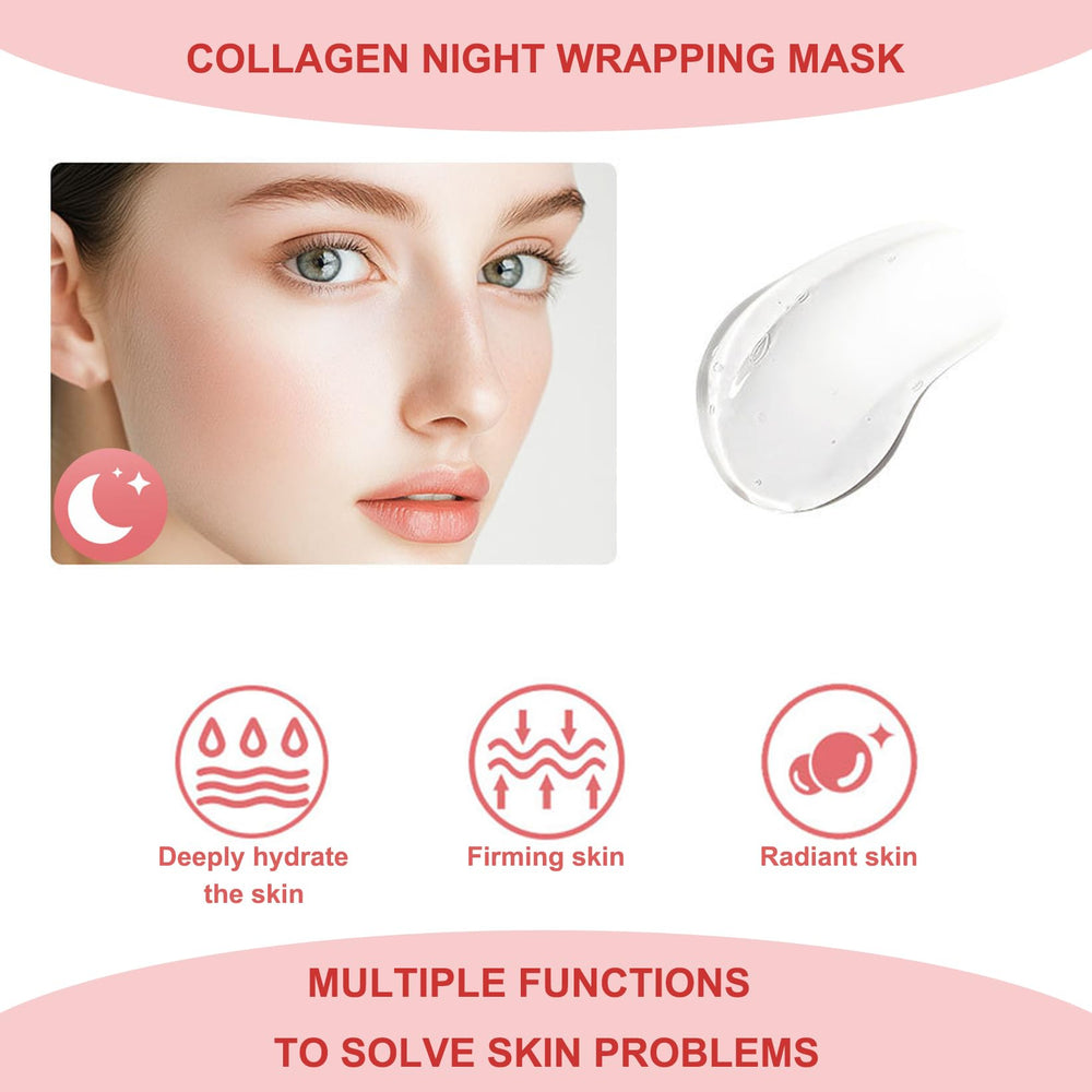 Ayzololo Collagen Night Wrapping Mask with brush included for easy application.