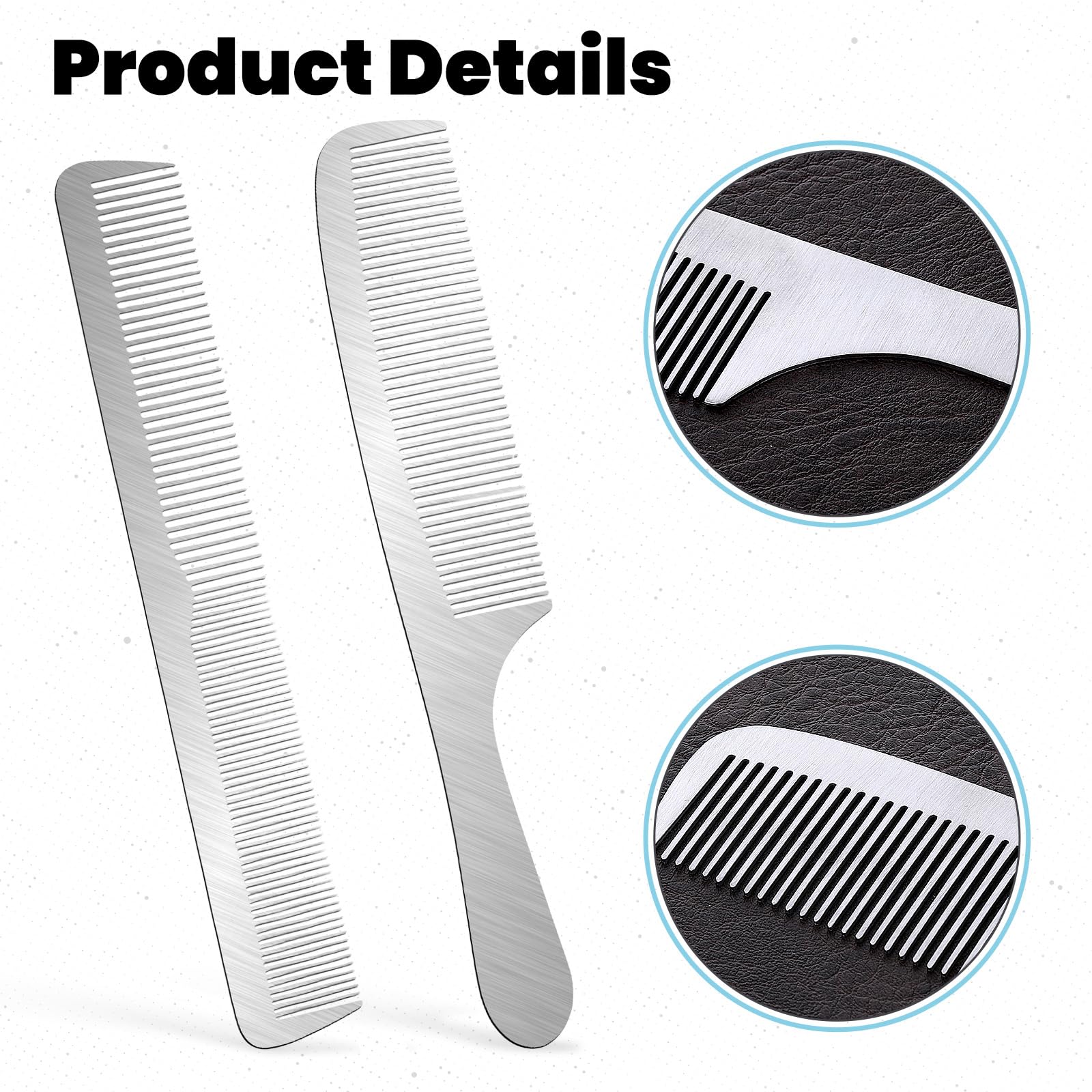 Azefnuhk stainless steel hair comb set shows durable anti-static design for smooth styling