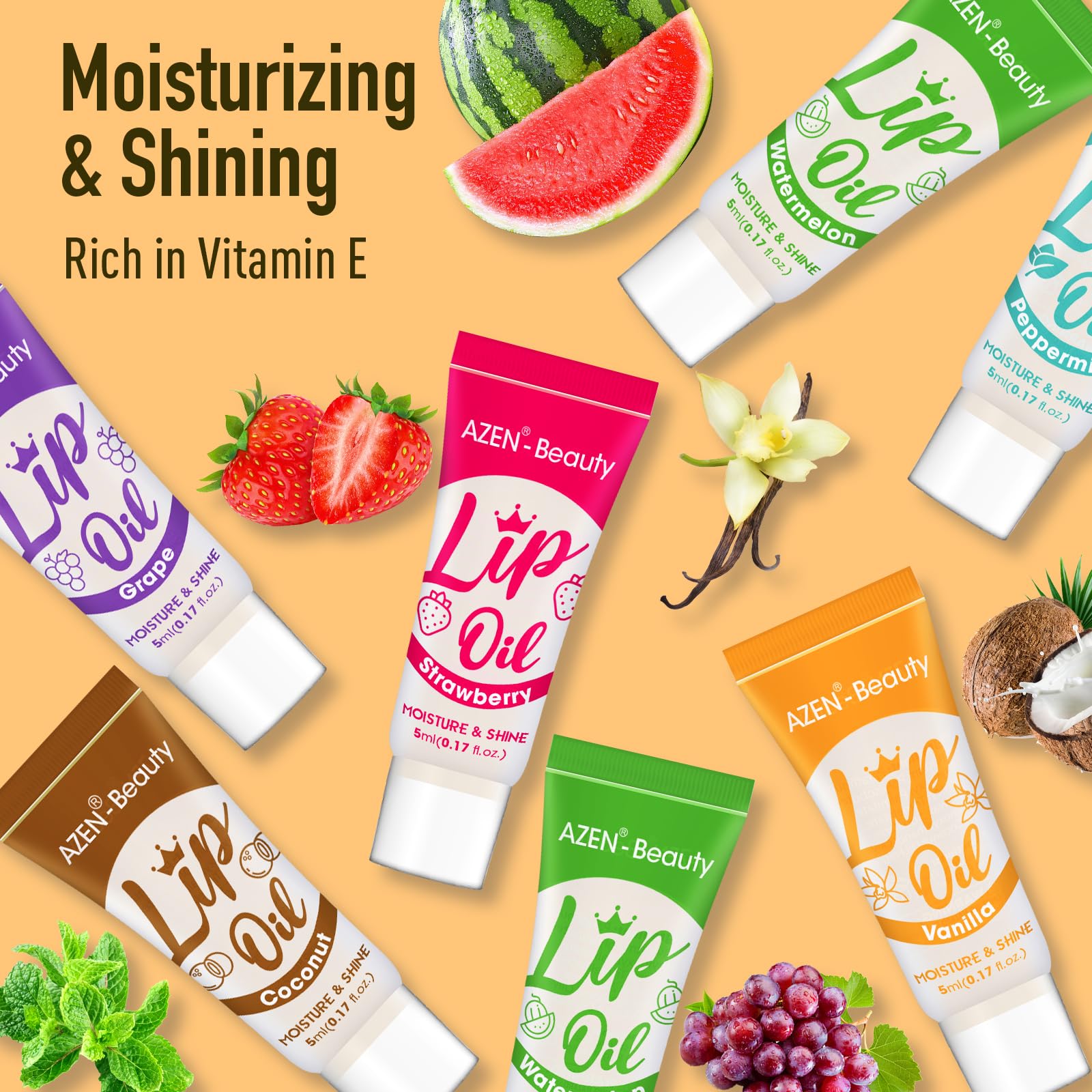 AZEN mint gloss offers cooling sensation with a fresh minty aroma.