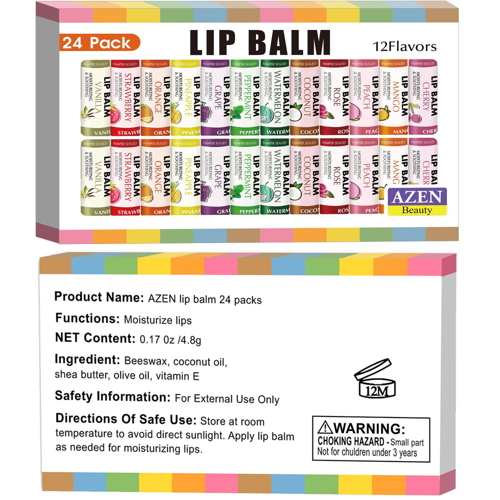 AZEN mint flavor lip balm cools and moisturizes for refreshed lips.