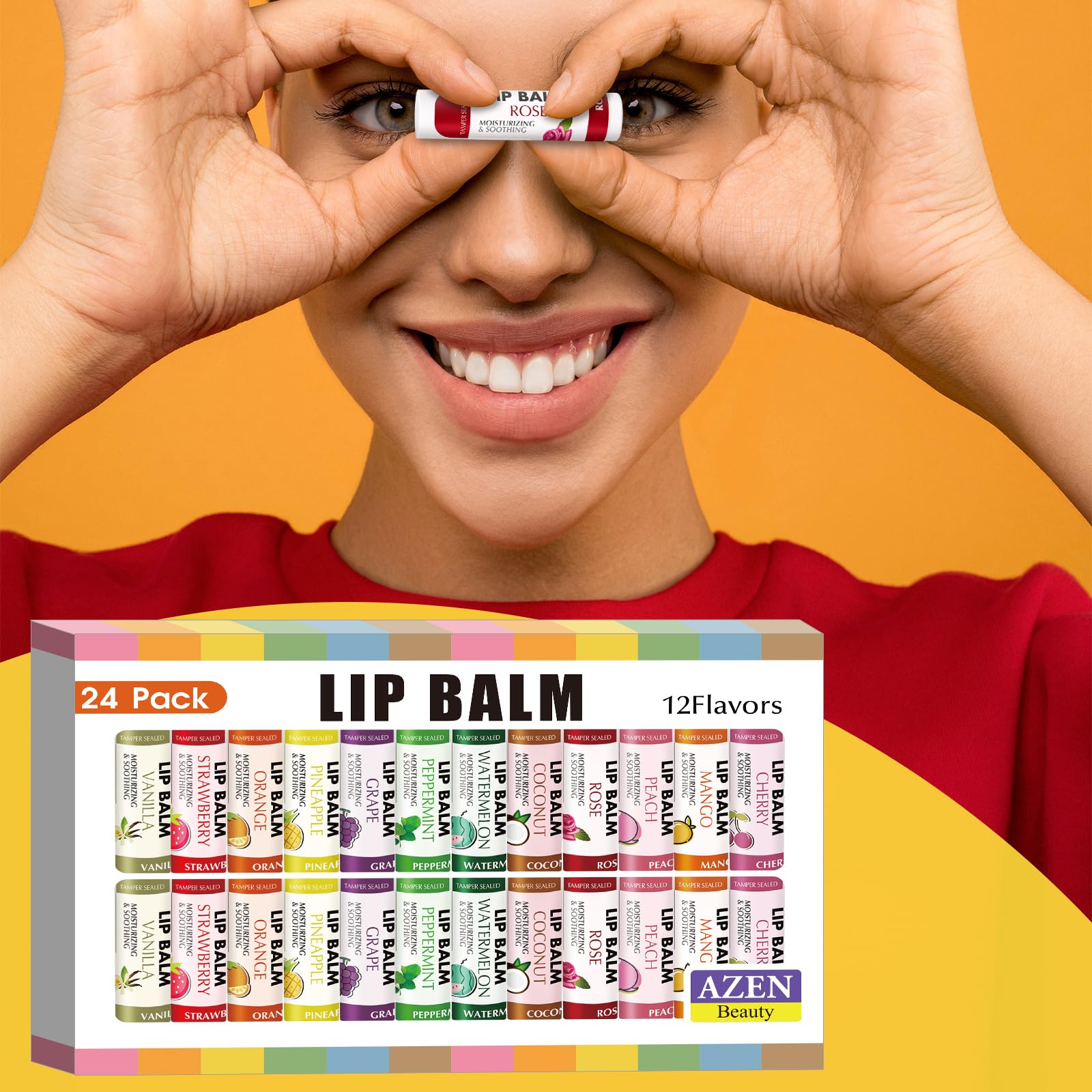 AZEN vanilla flavor lip balm offers comforting moisture and softness.