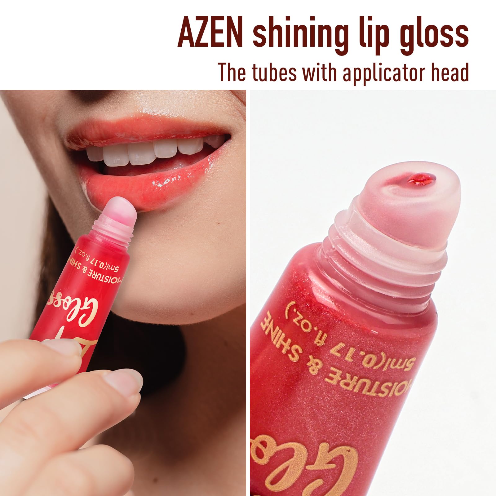 AZEN color lip oil set offers smooth lips with lustrous shine.