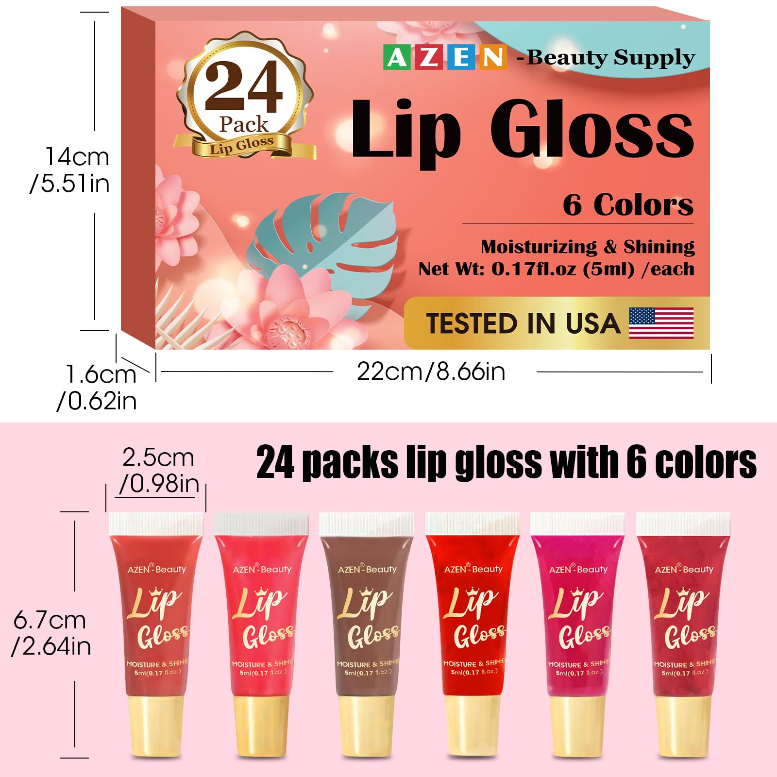 AZEN gift-ready lip gloss bulk suits birthdays and holidays.