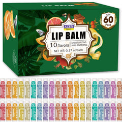 AZEN 60-pack flavors overview showing variety for daily lip care