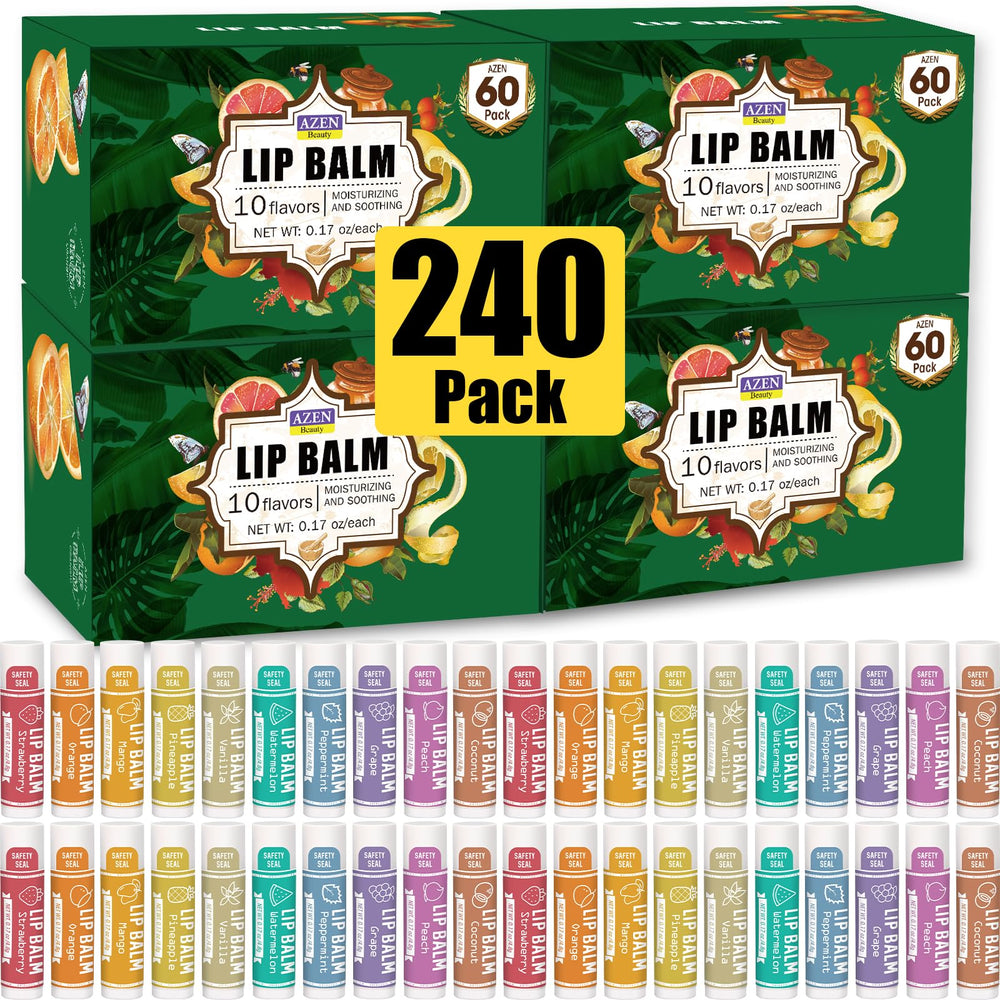 AZEN lip balm bulk assortment of flavors for daily moisture