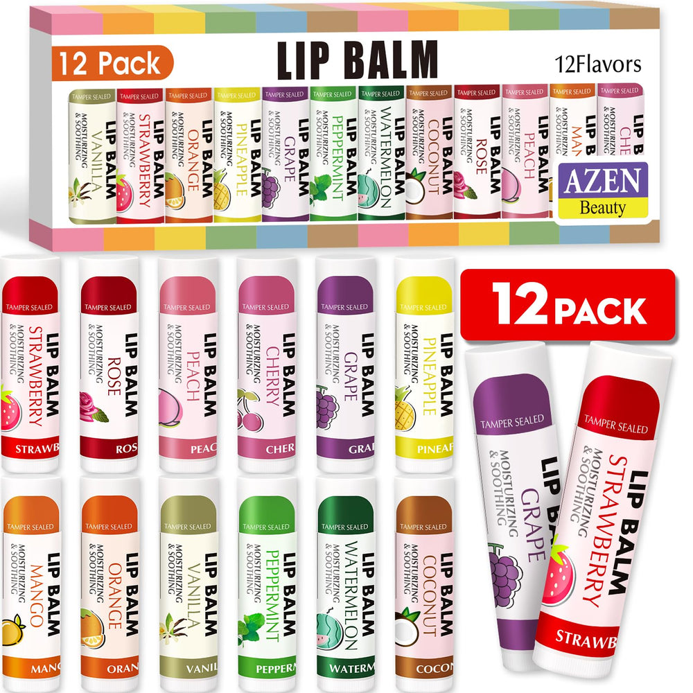 AZEN lip balm strawberry flavor for hydrated, soft lips