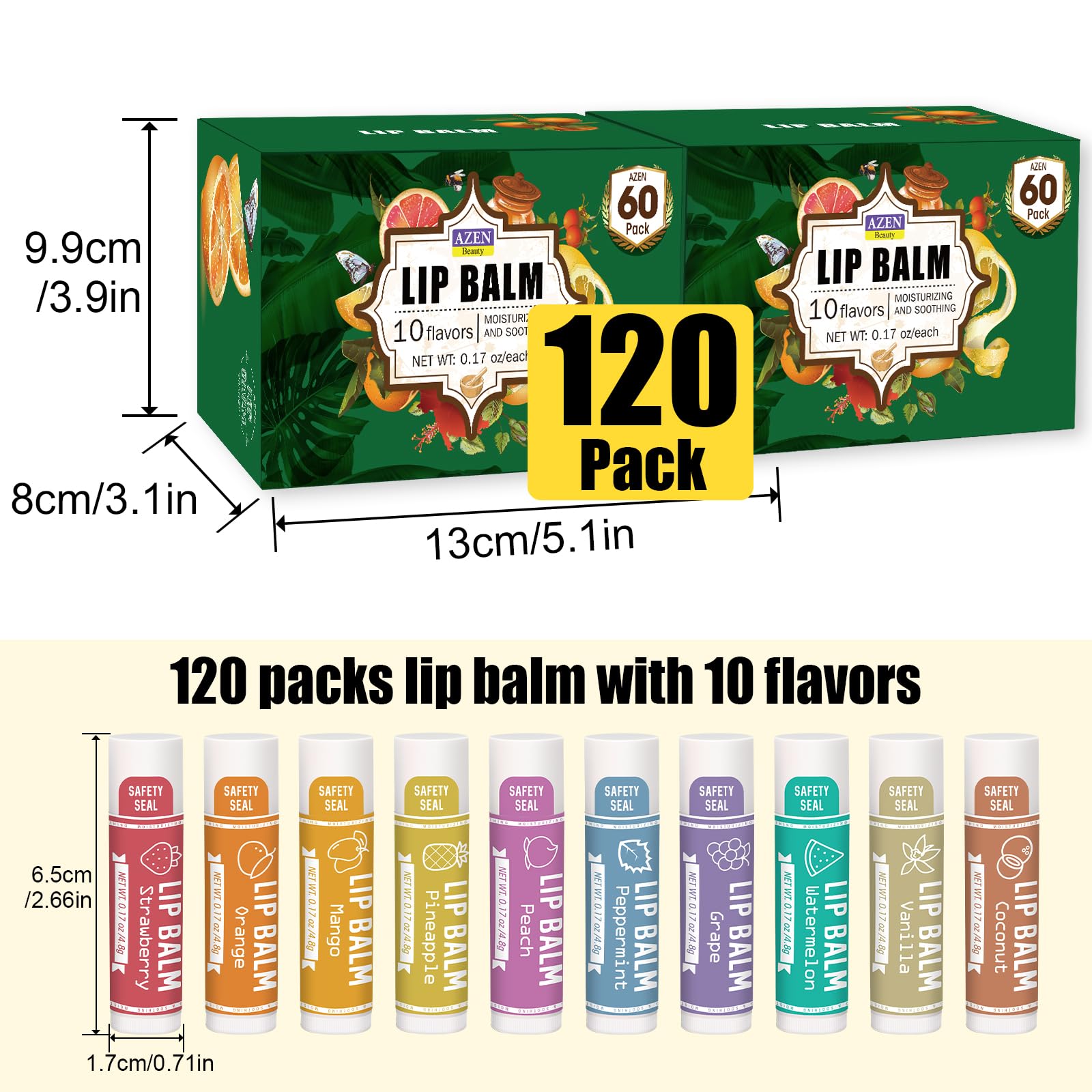 AZEN lip balm vanilla offers smooth texture and subtle shine