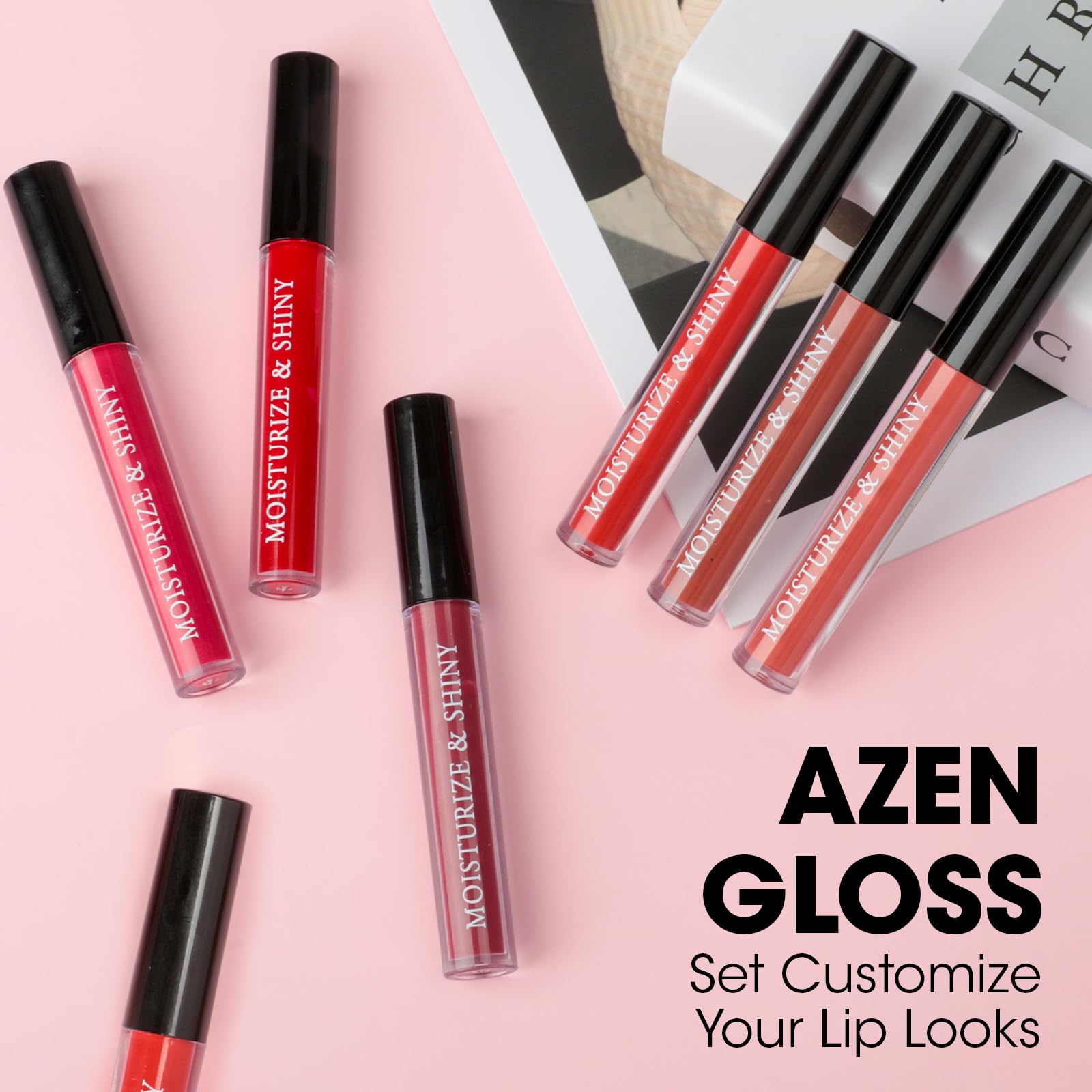AZEN lip gloss high-shine finishes for a polished look