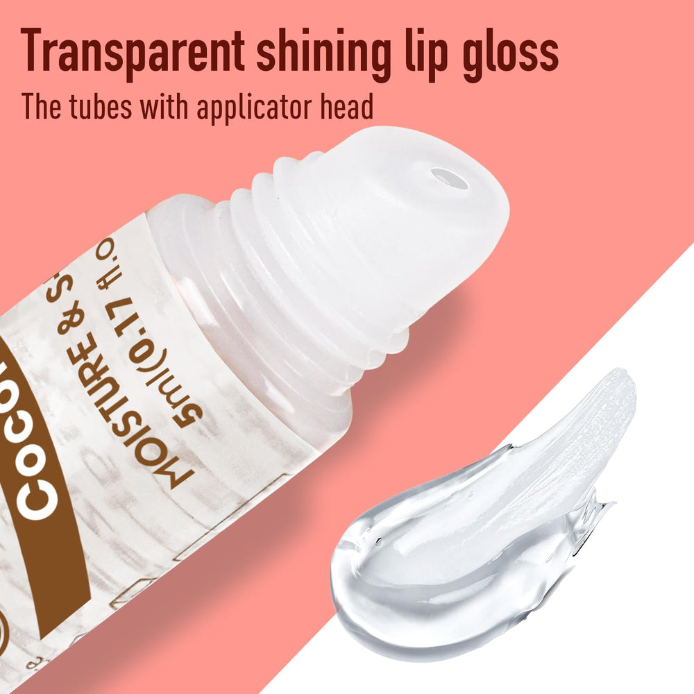 AZEN lip gloss set with coconut flavor provides hydrating shine.