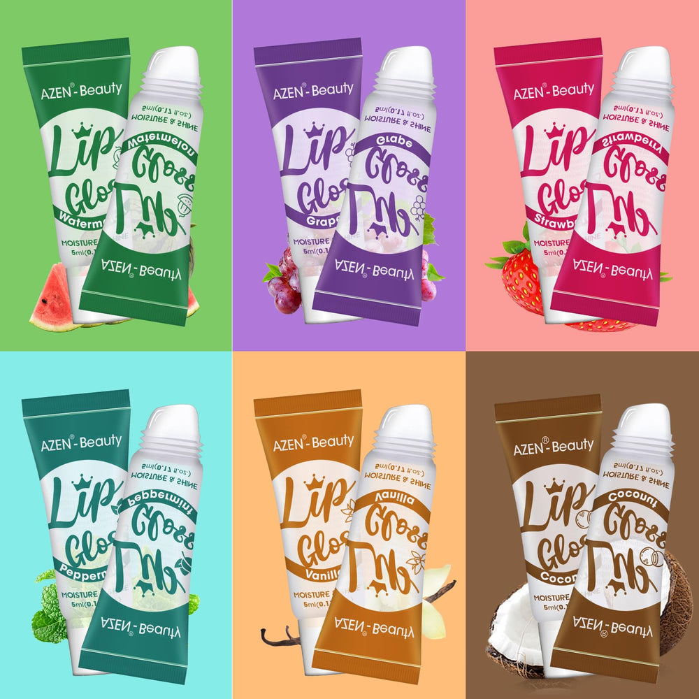 AZEN lip gloss set in watermelon flavor adds vibrant color daily.