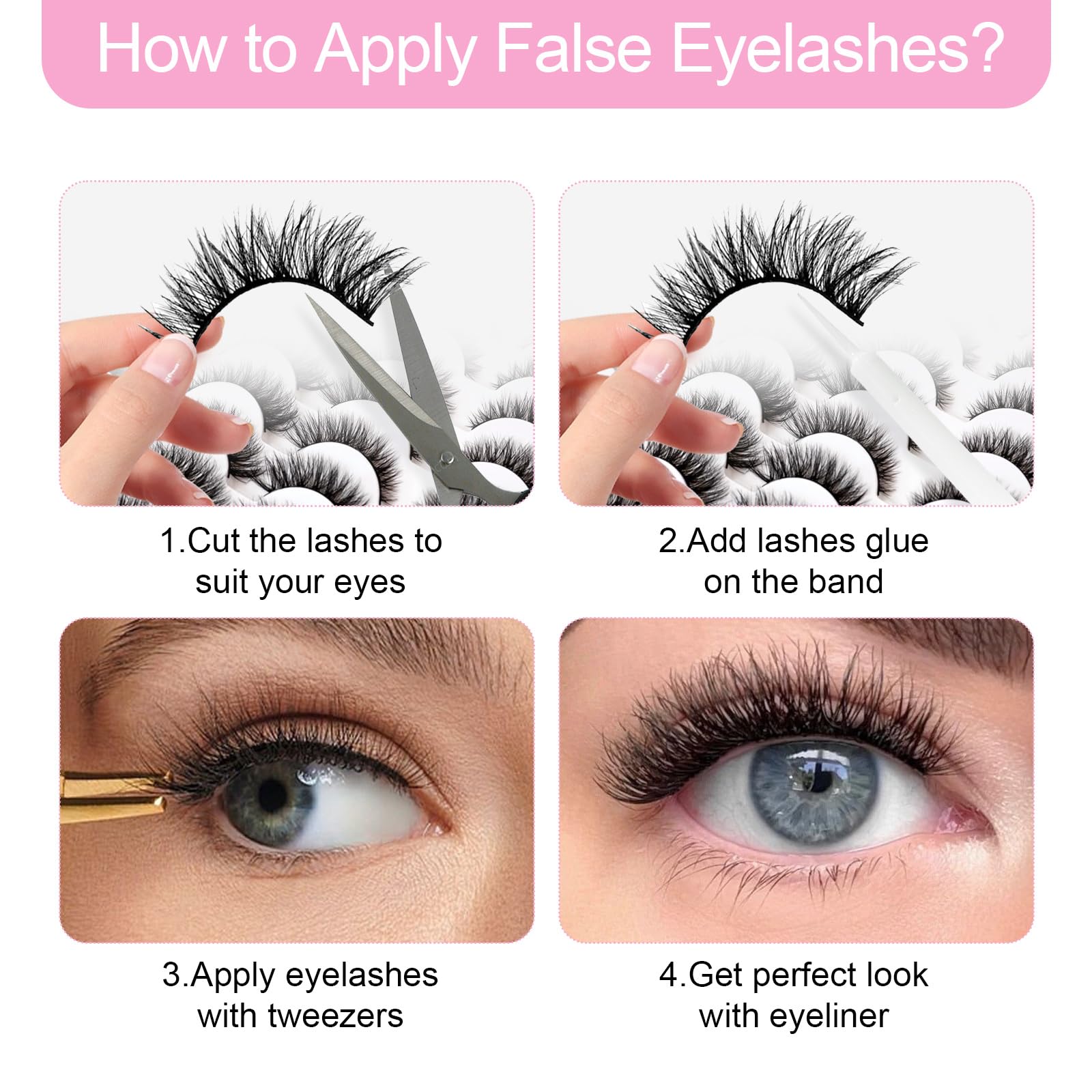 Azenlo 14mm lashes provide soft, lightweight wear for comfortable daytime or evening looks.