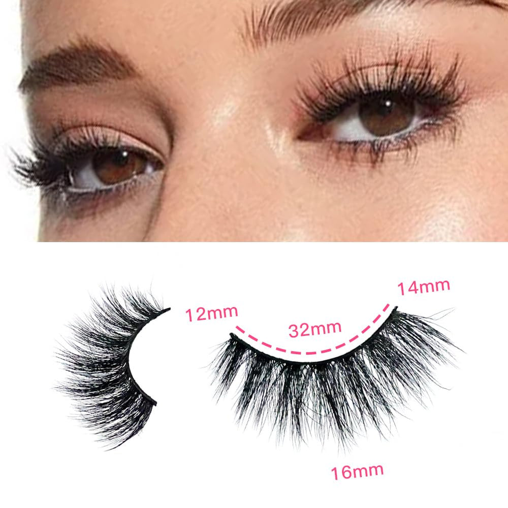 Azenlo 14mm wispy cat-eye lashes create fluttery drama for evenings.
