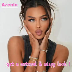 Azenlo cotton band lashes with 1mm+ band ease application and comfortable wear.