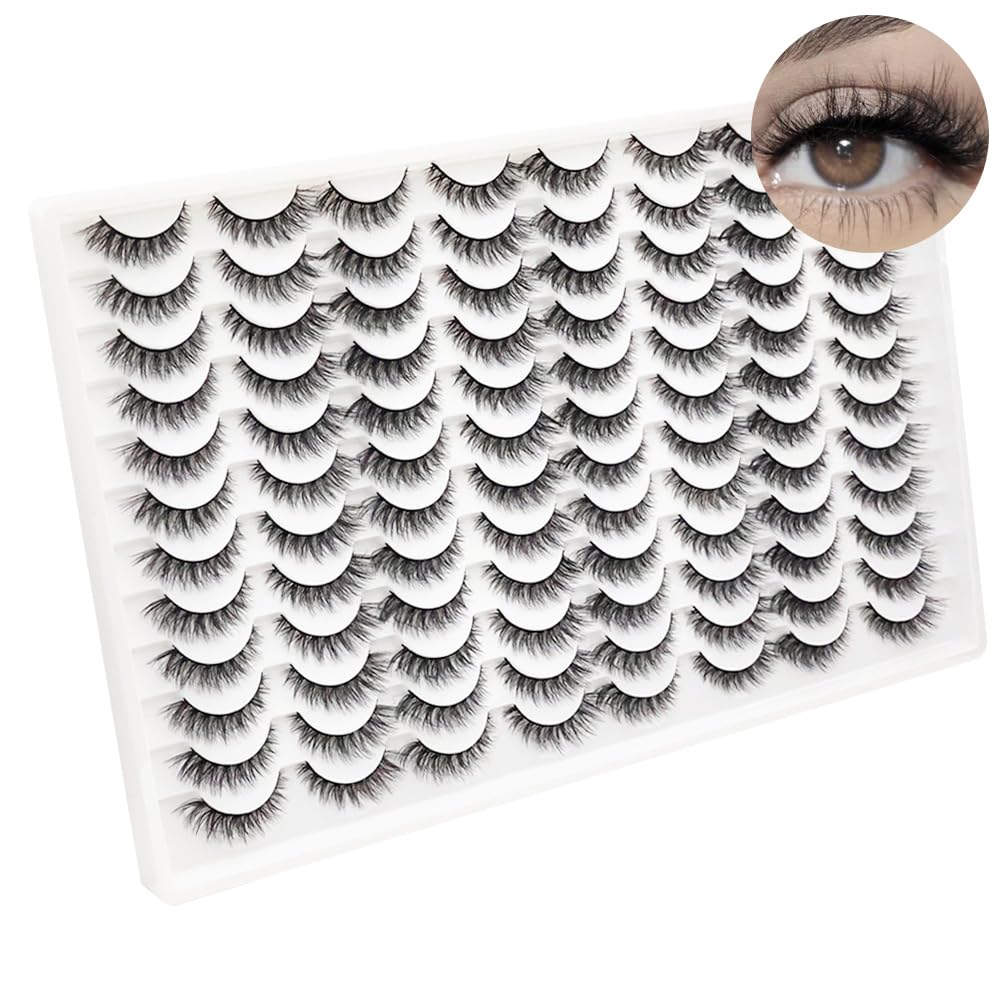 Azenlo false eyelashes 14mm wispy design for natural-looking eye enhancement.