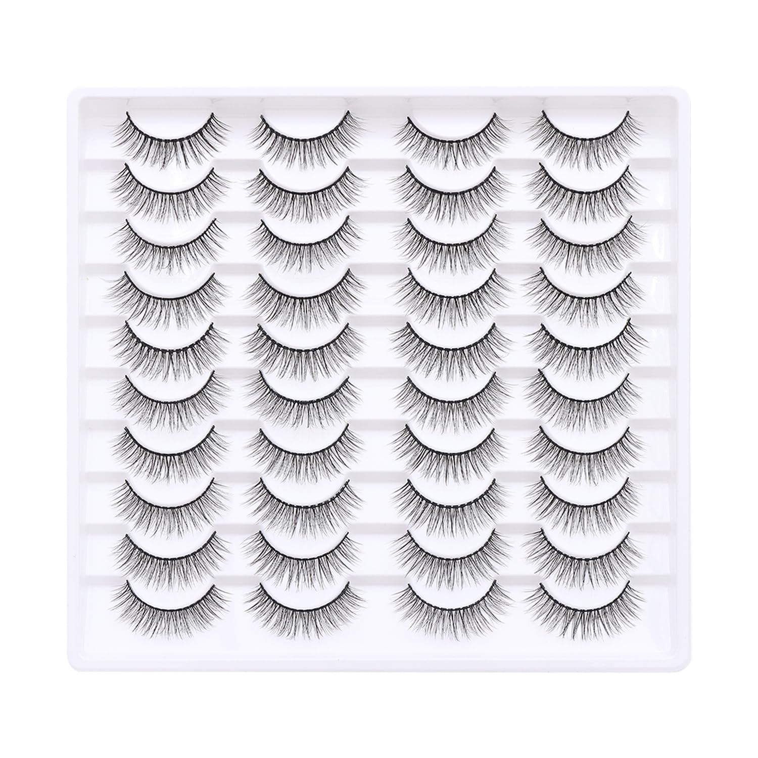 Azenlo false eyelashes 20 pairs with wispy lashes for a natural look.