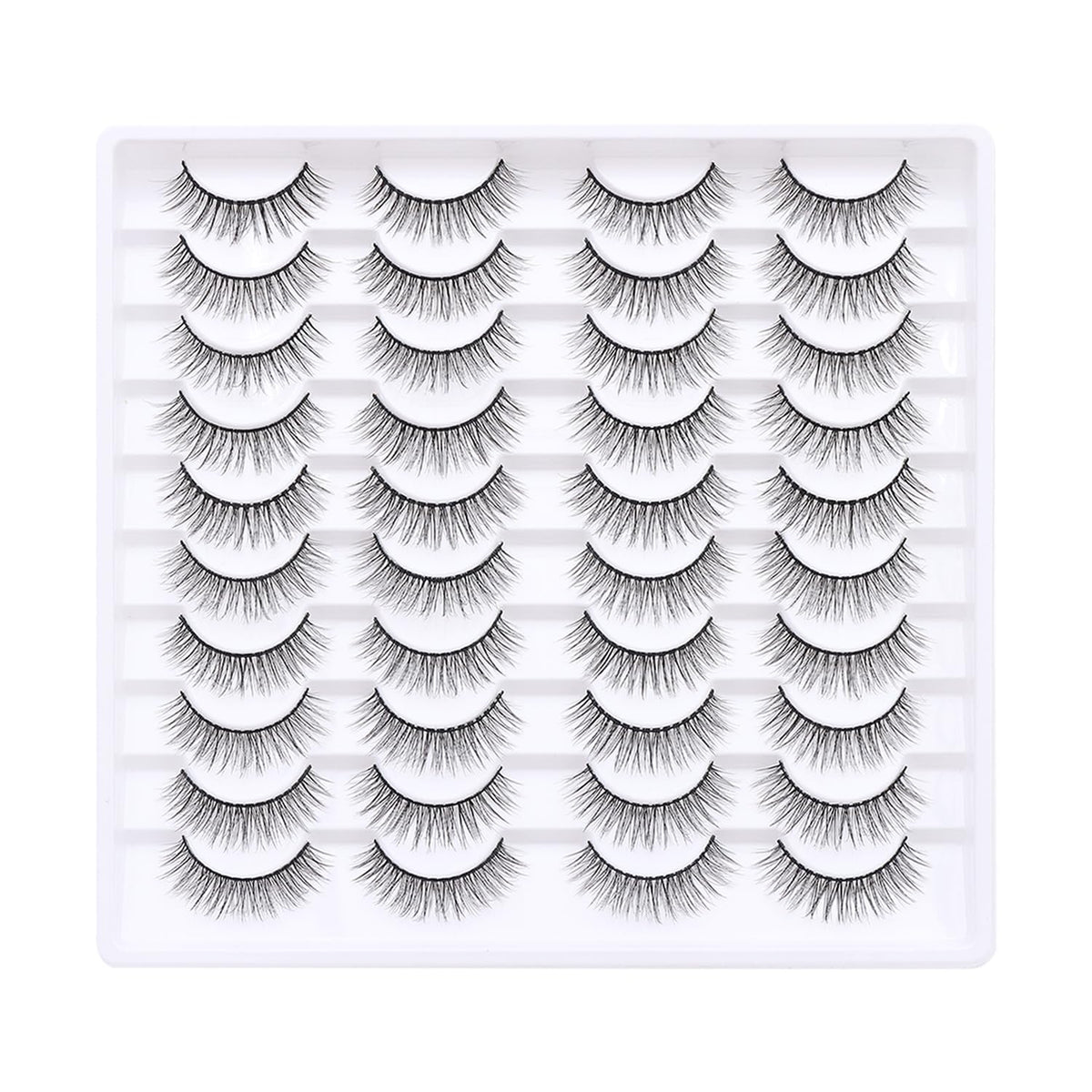 Azenlo false eyelashes 20 pairs with wispy lashes for a natural look.