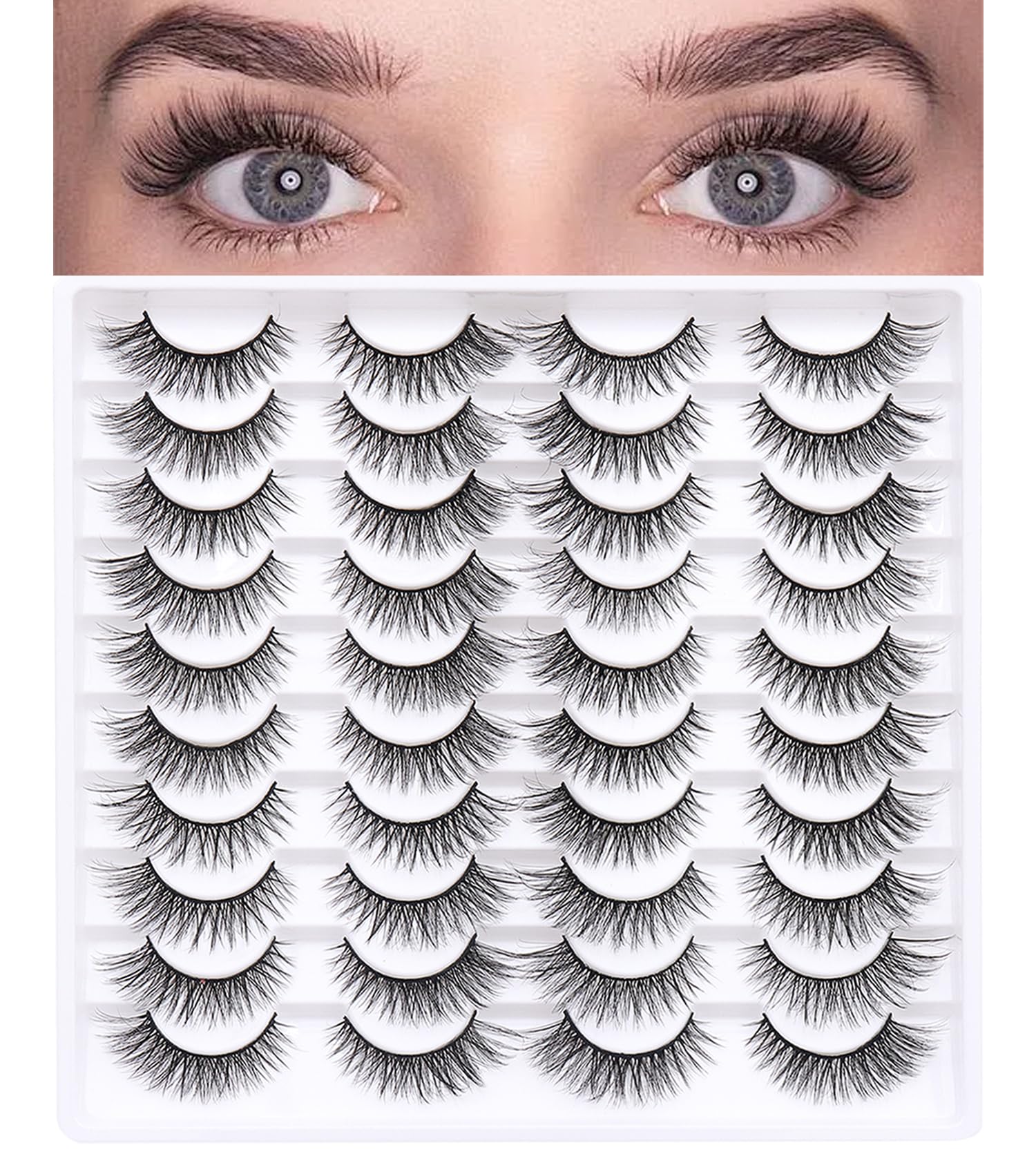 Azenlo false eyelashes gradient 10-18mm inner to outer create a wider look