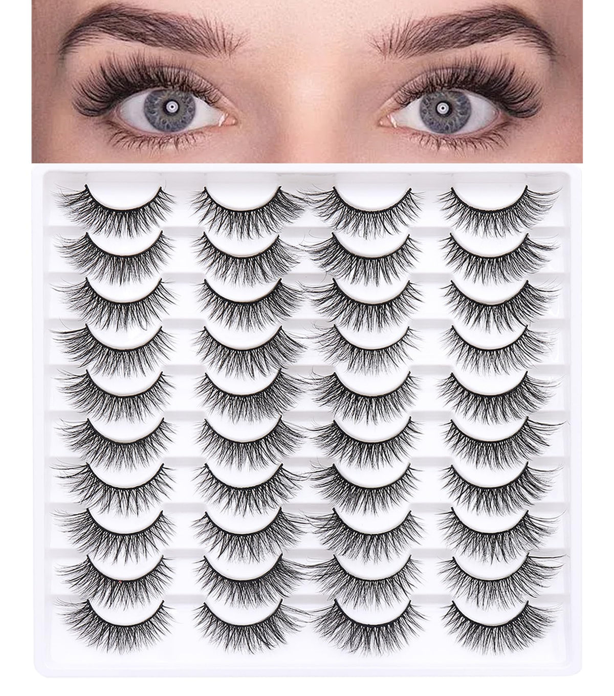 Azenlo false eyelashes gradient 10-18mm inner to outer create a wider look