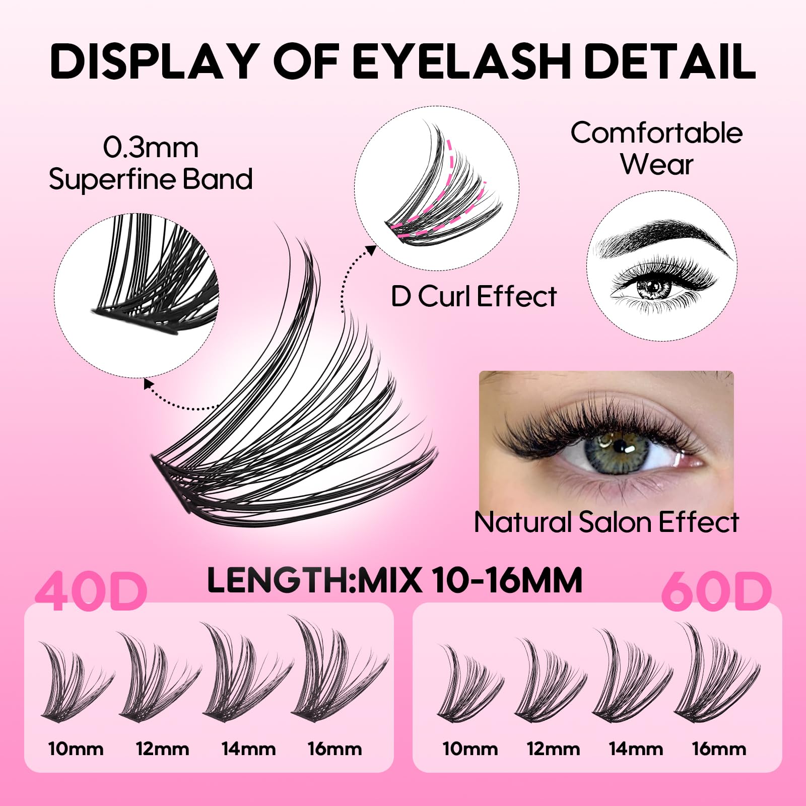 Azenlo lash clusters close-up show soft, knot-free PBT silk fibers.