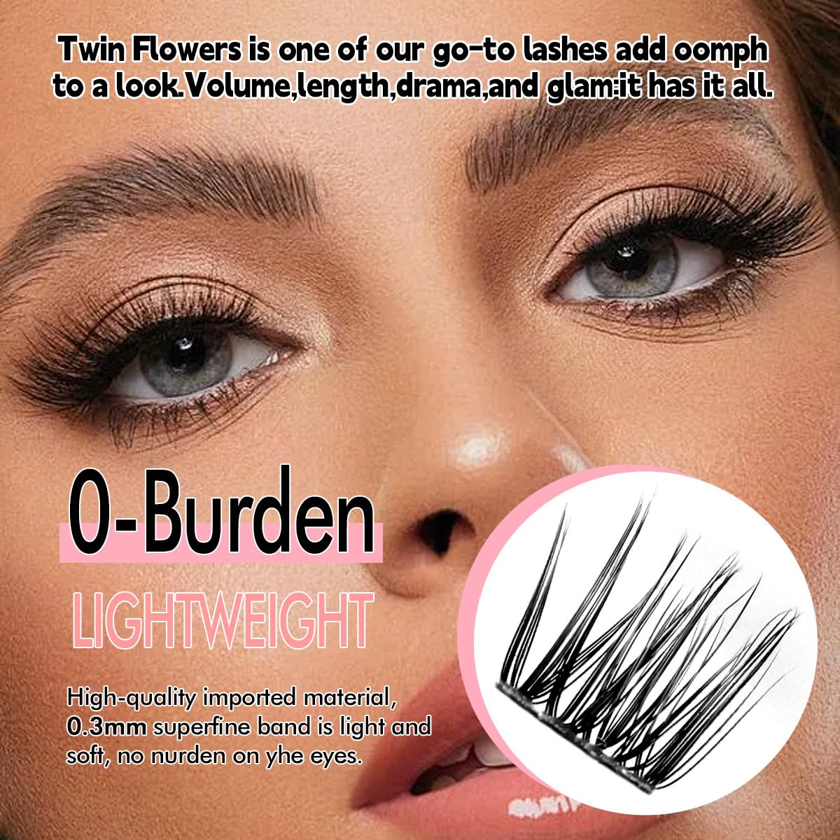 Azenlo C curl lash clusters with thin band for easy application