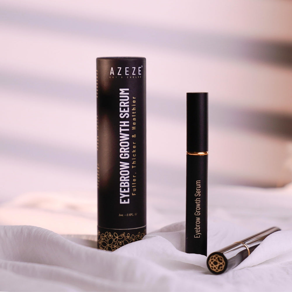 AZEZE eyebrow growth serum applicator brush demonstrates easy target application