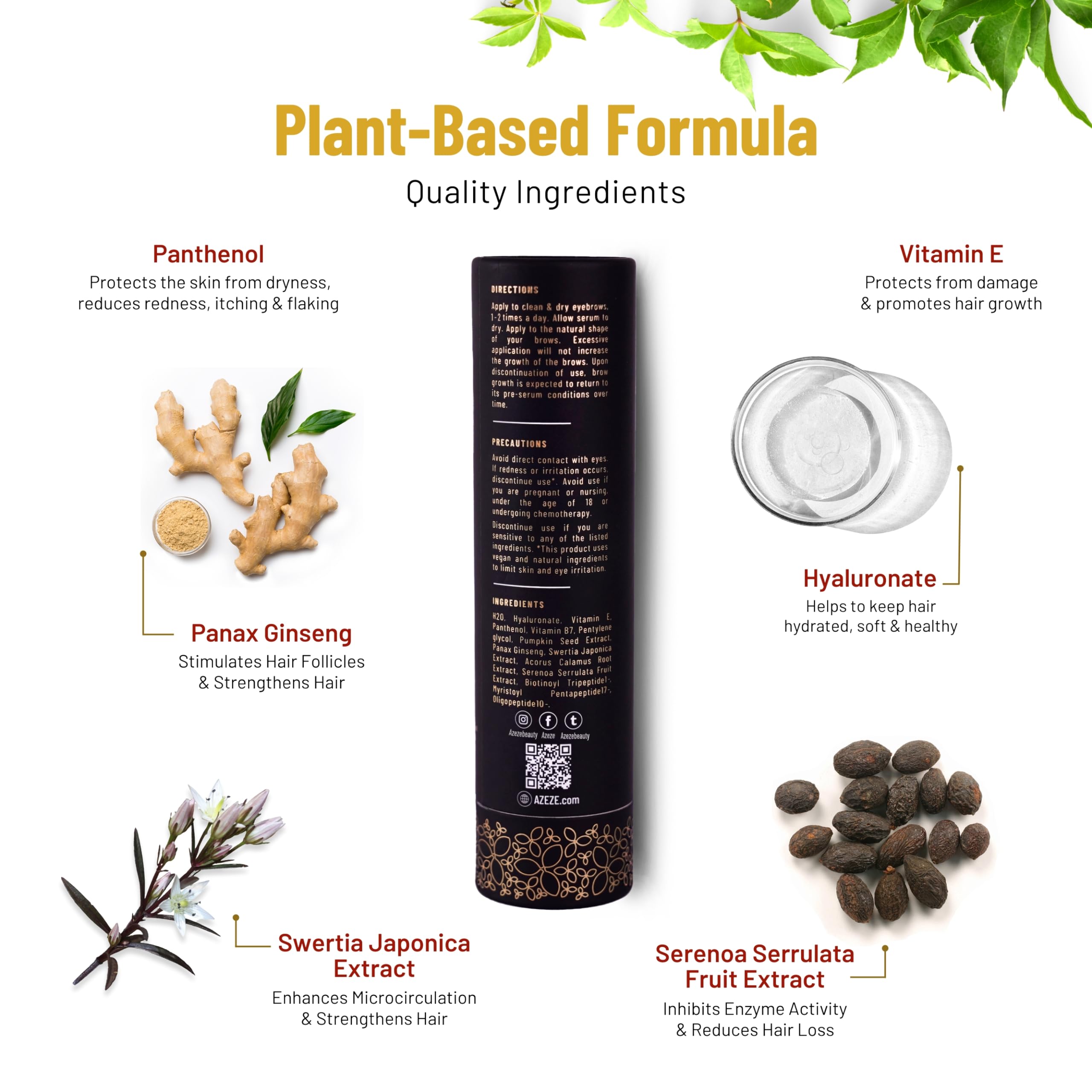 AZEZE eyebrow growth serum dispense action highlights precise application