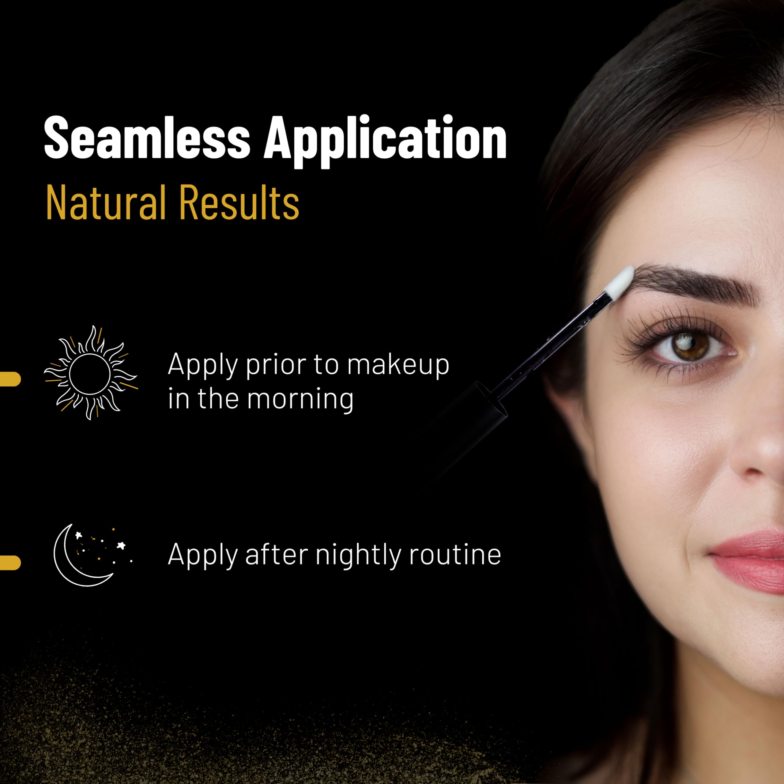 AZEZE eyebrow growth serum texture close-up reveals smooth, ready-to-apply gel