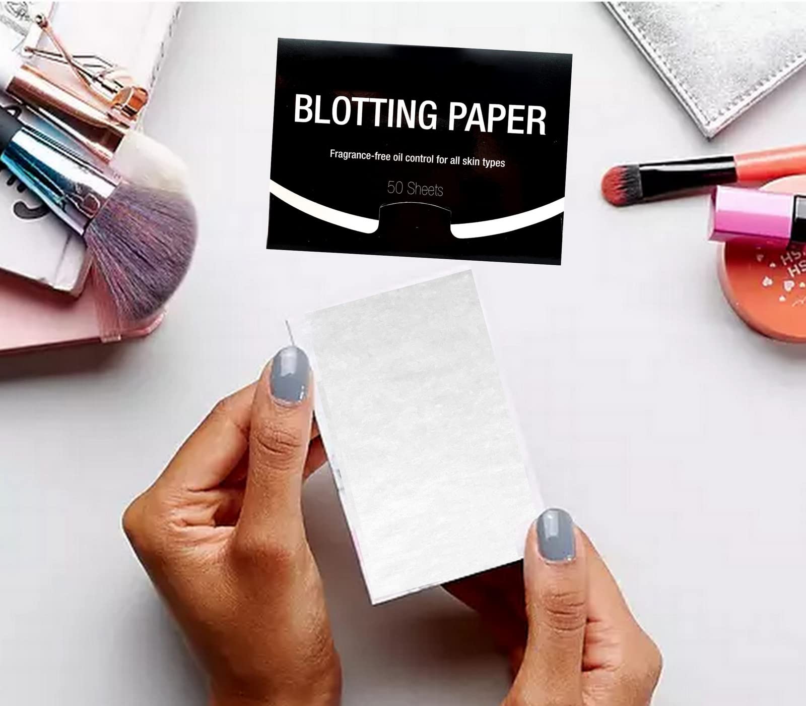 Azi blotting in use on the nose and T-zone.