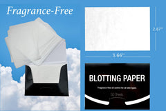 Azi blotting paper sheet demonstrates oil absorption without disturbing makeup.
