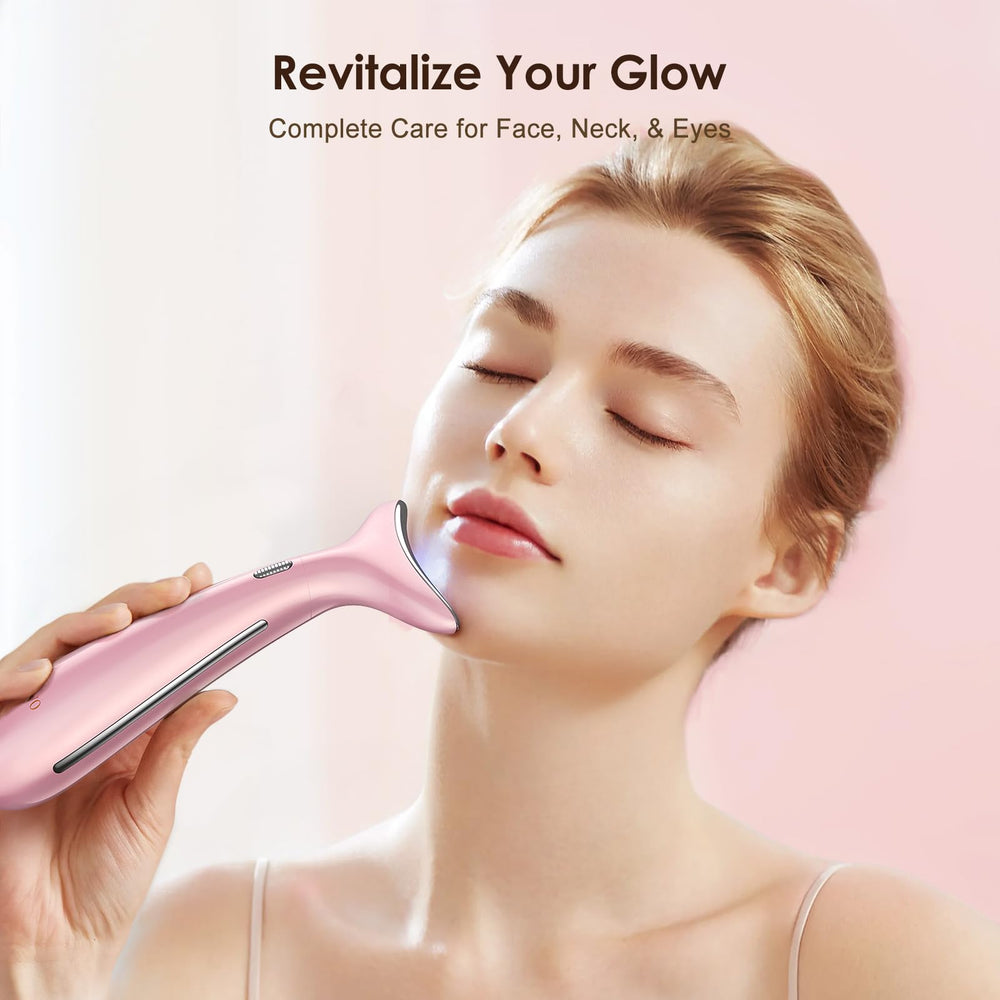 AZMAVO arc massage head pink gliding along facial contours for neck care