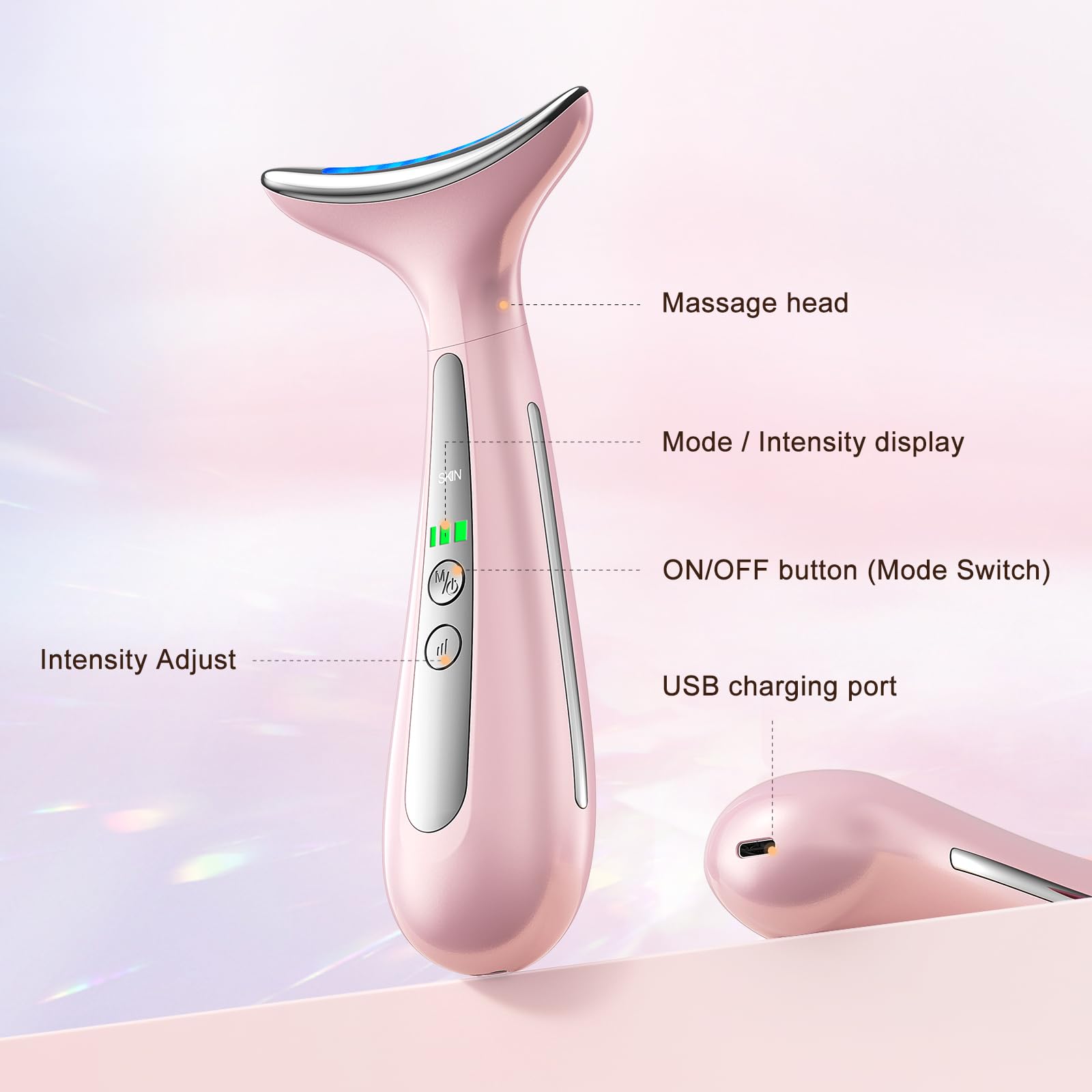 AZMAVO replaceable eye-care head pink for precise eye-area treatment
