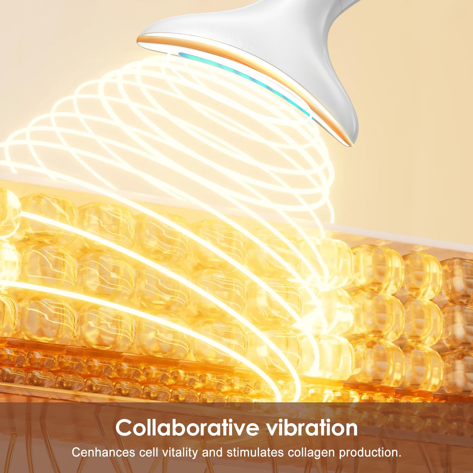 AZMAVO massager in hand demonstrating portable, on-the-go skincare use.