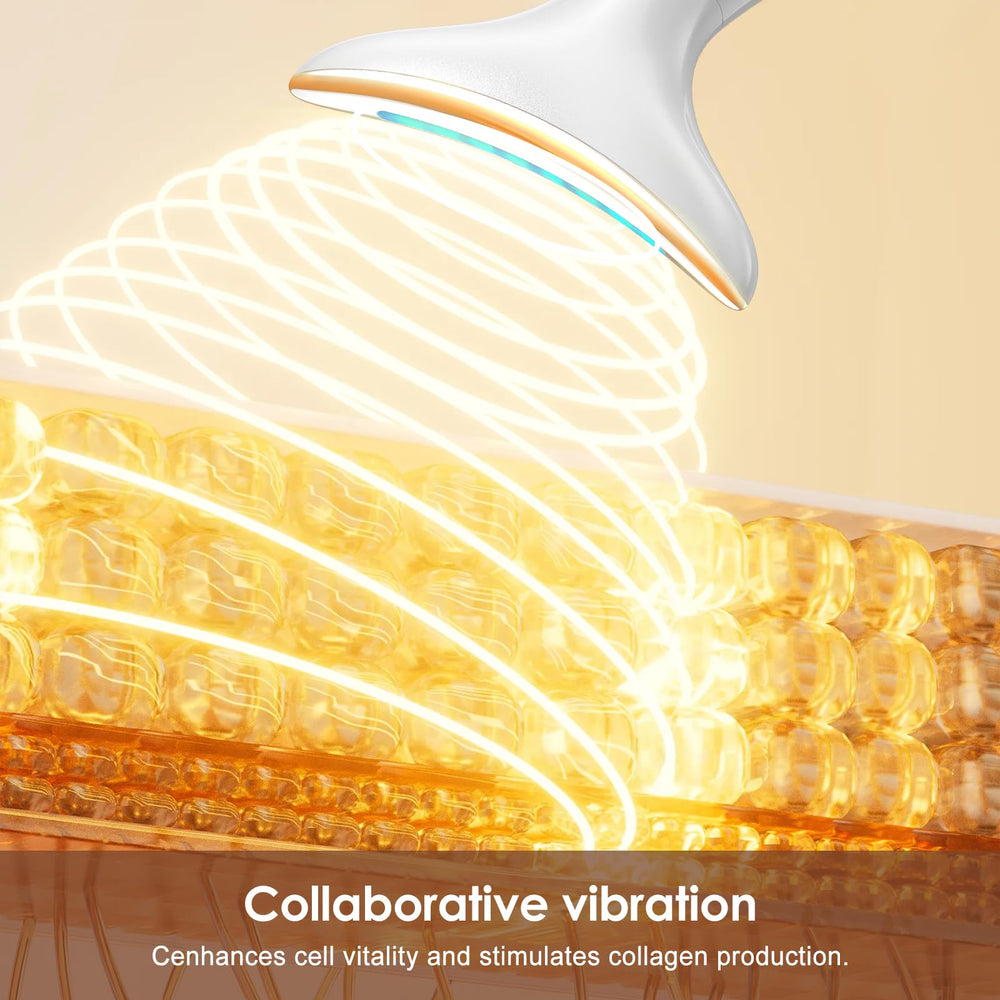 AZMAVO massager in hand demonstrating portable, on-the-go skincare use.