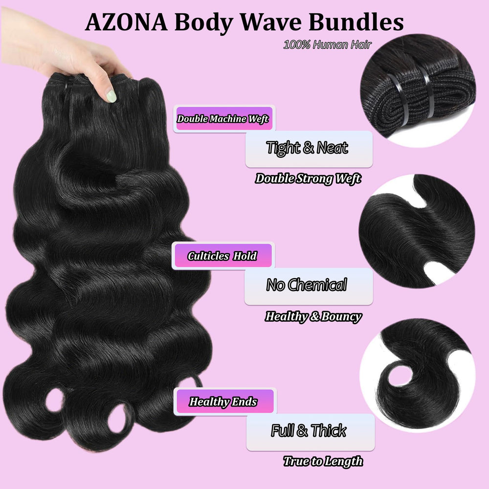 AZONA 22-inch body-wave bundle offers length with silky texture.