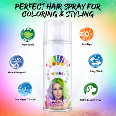 Azonbey hair spray color-shades palette with vibrant options.