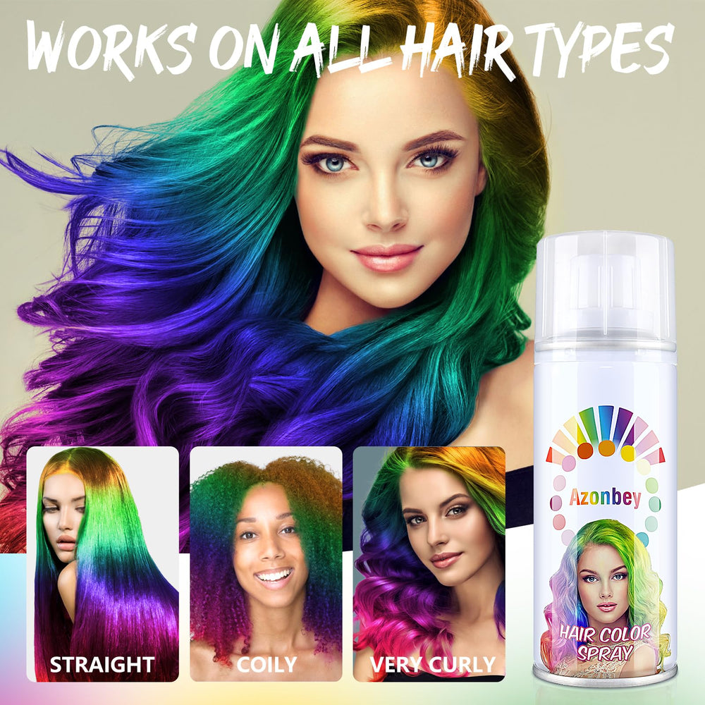 Azonbey Halloween Hair Spray red shade for dramatic, temporary color option.
