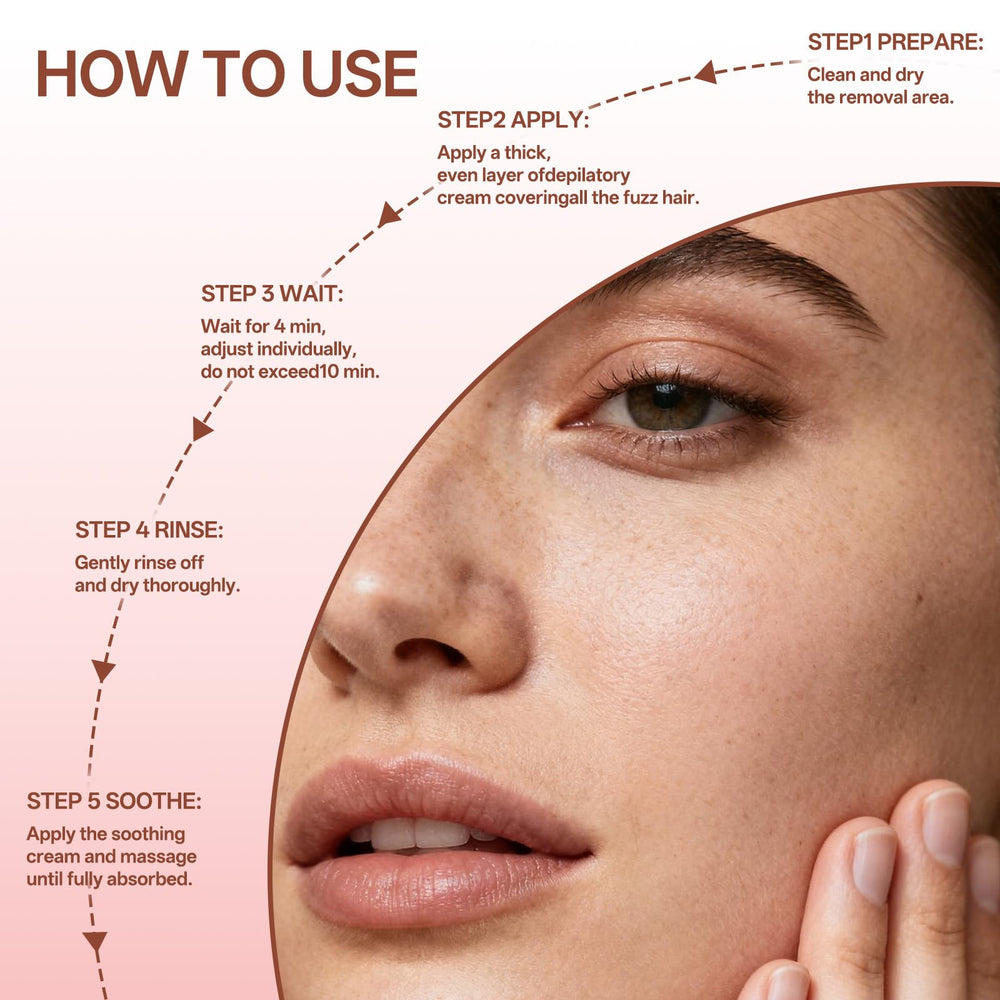 AZSYYQC facial hair removal cream delivers fast 4-minute depilation for busy days.