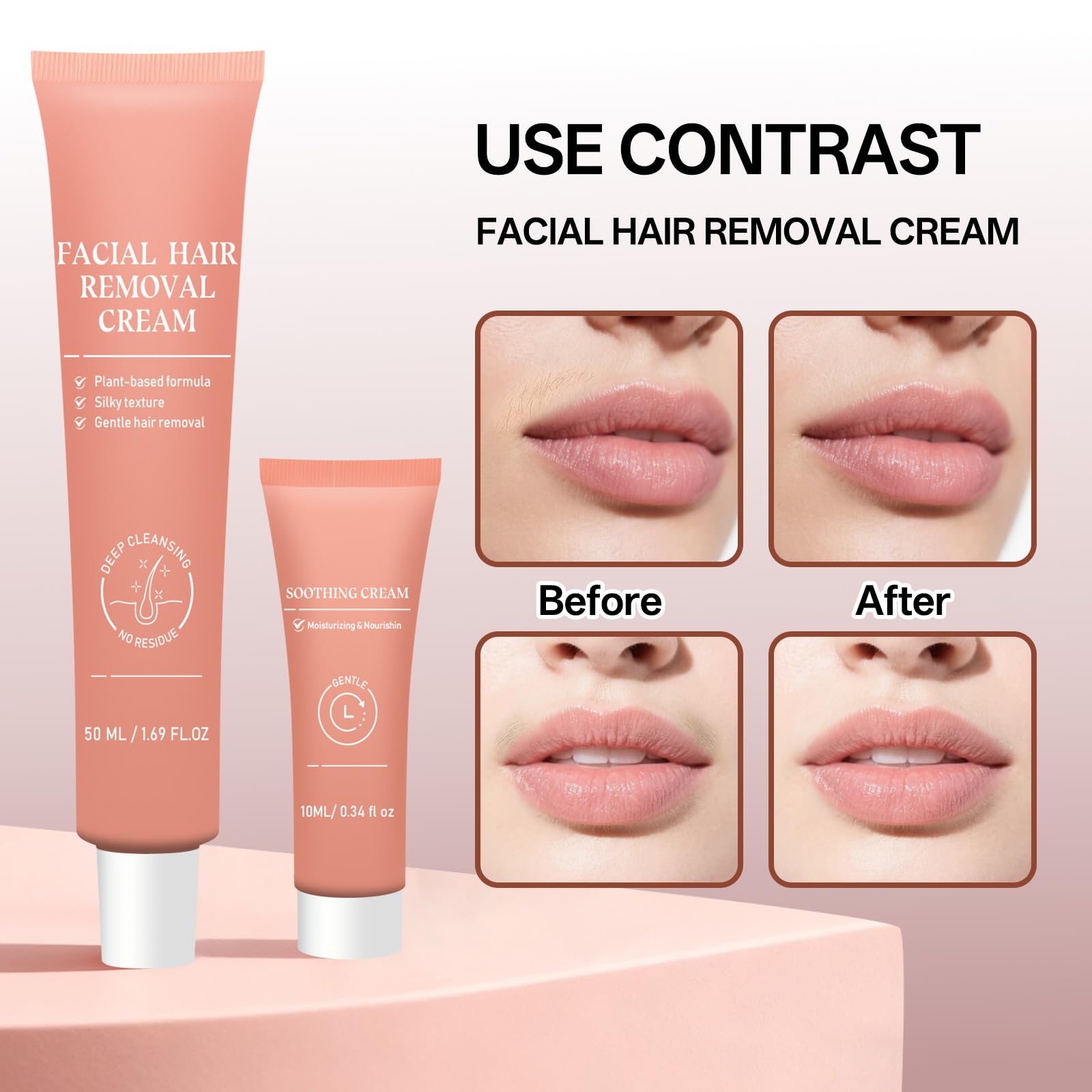 AZSYYQC facial hair removal cream sideburns enables quick at home routine.
