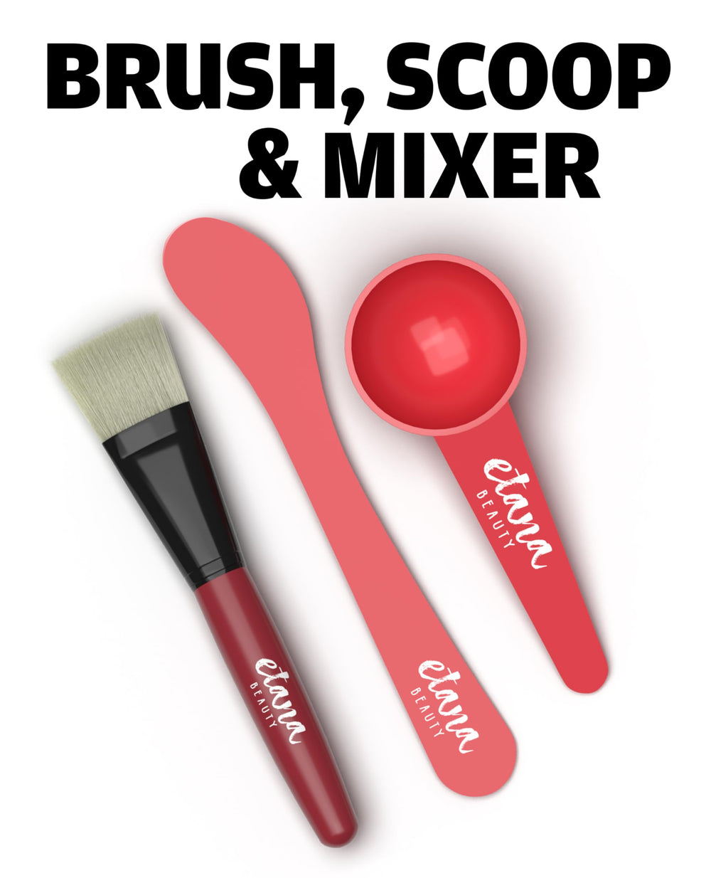 Aztec Secret clay kit wood-handled brush for smooth, even application.