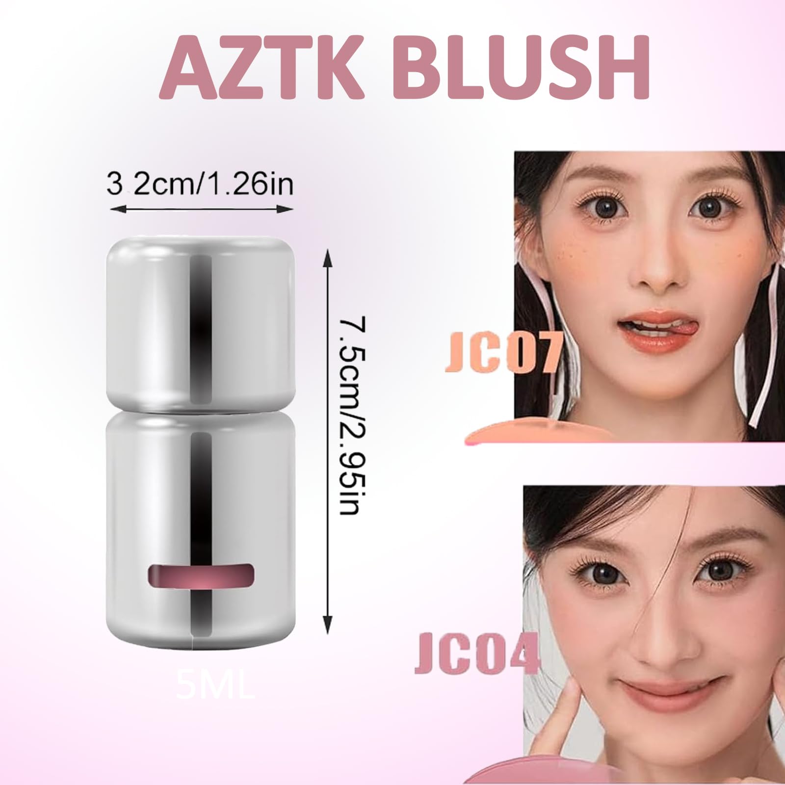 Aztk JC04 multi-use idea demonstrates blush, highlight, and contour options.