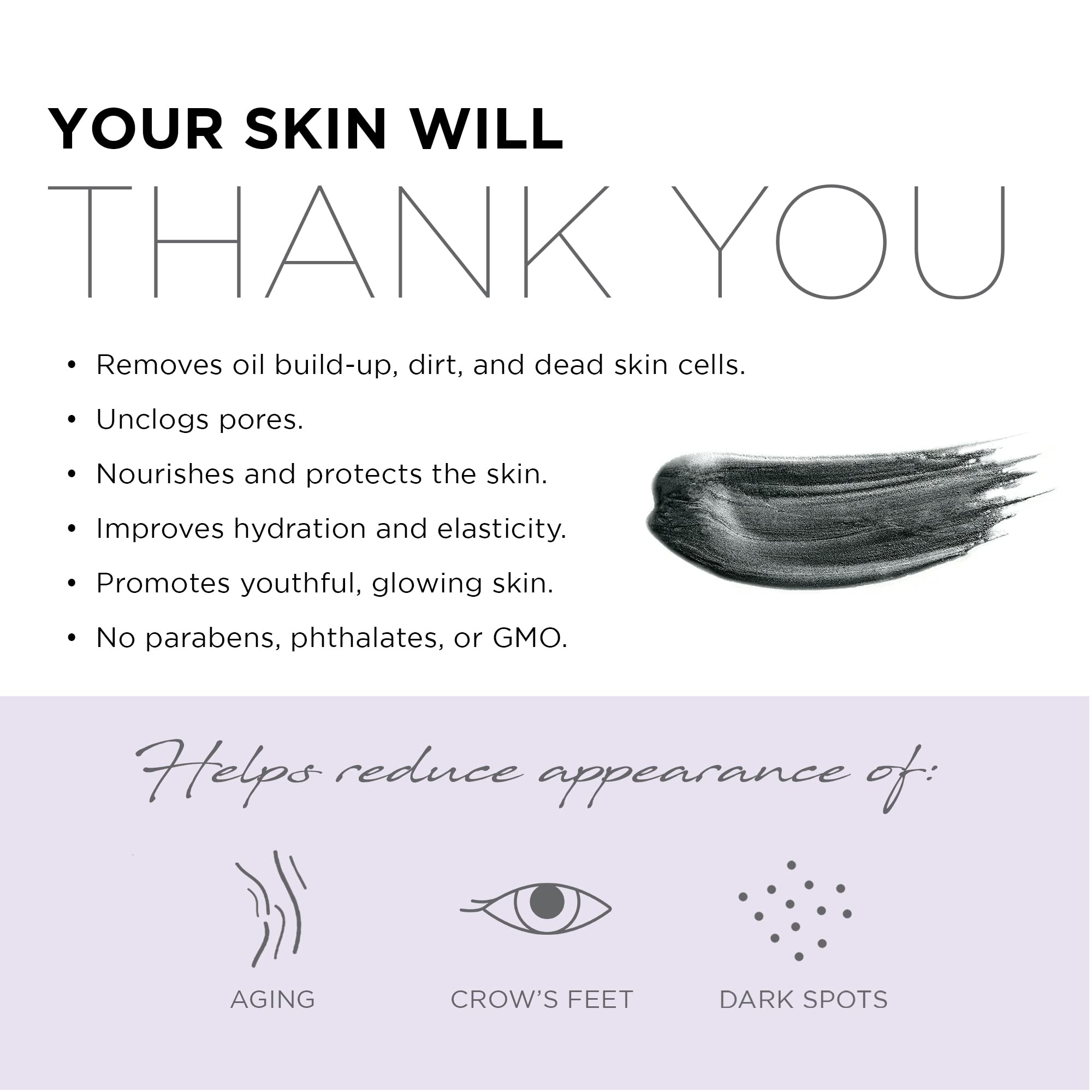 Azure Cosmetics Charcoal & Pearl Mask with hyaluronic acid for hydration