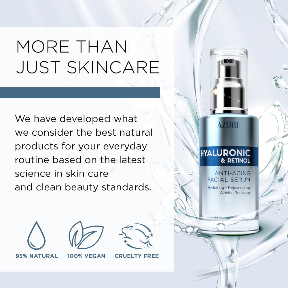 Azure Cosmetics Hyaluronic Serum label shows vegan and cruelty-free formula