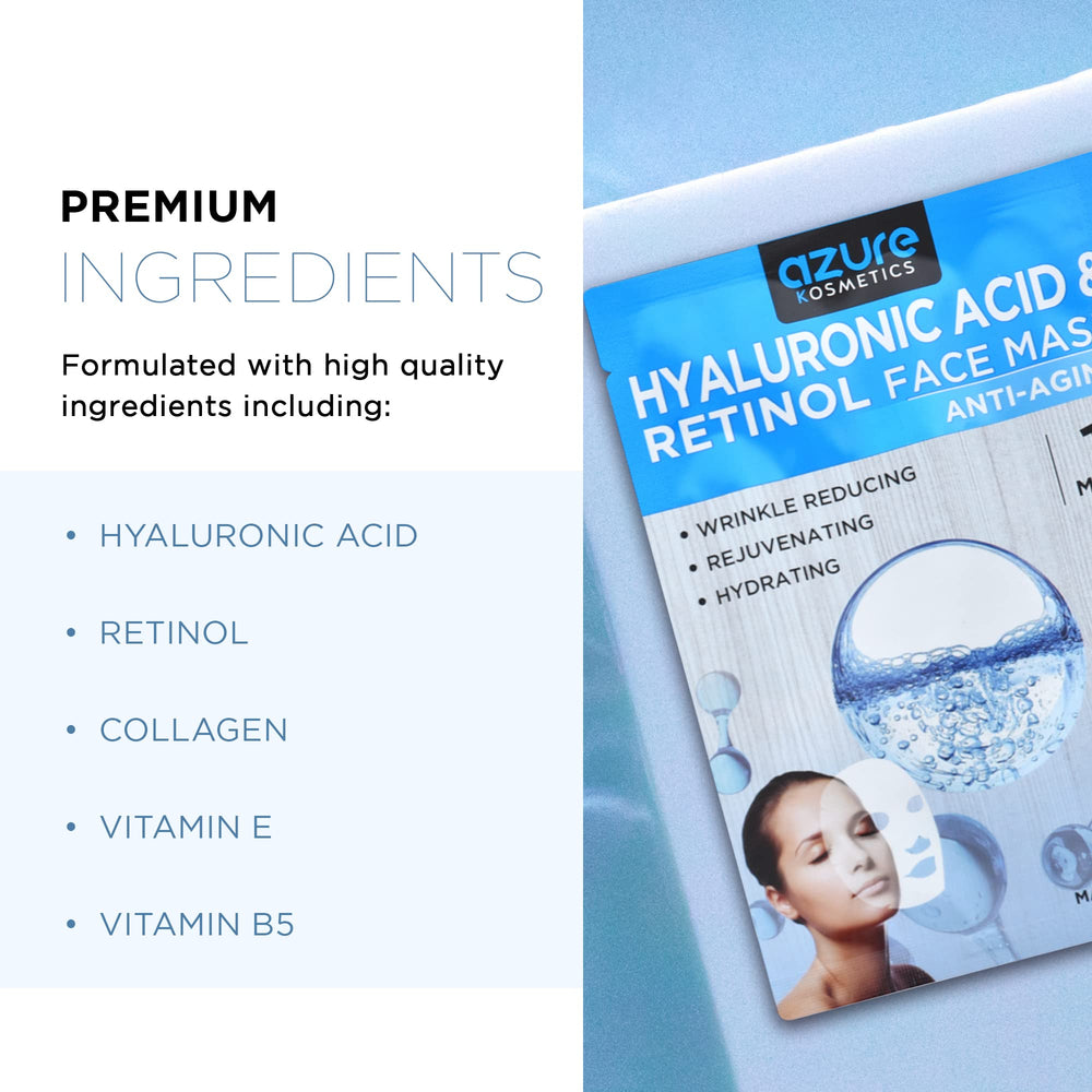 Azure Cosmetics sheet mask on face demonstrating an easy at-home skincare ritual
