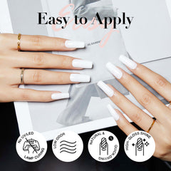 10ml AzureBeauty Warm White Nail Polish bottle on a clean nail.