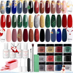 AZUREBEAUTY 31-Pcs dip powder kit color swatches for a long-lasting manicure.
